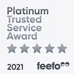 Feefo platinum trusted service award 2021