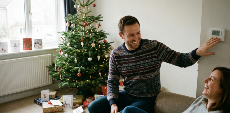 Working boiler at Christmas time