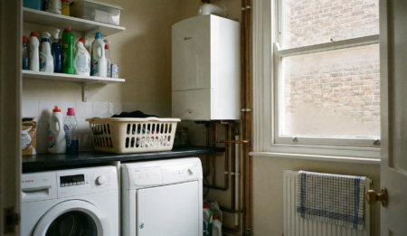 Boiler in utility room